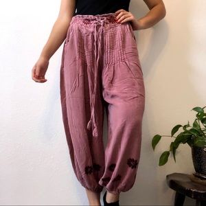Pink Tie Balloon Pants